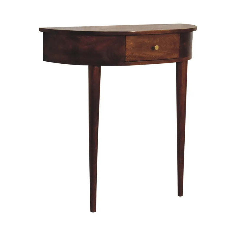 Solid Wood Backless Mounted Console, 1-Drawer, Chestnut by HouseOfZazla