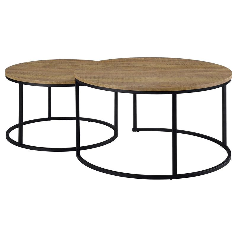 Lainey 2-piece Round Nesting Coffee Table Mango by Unique Piece Furniture