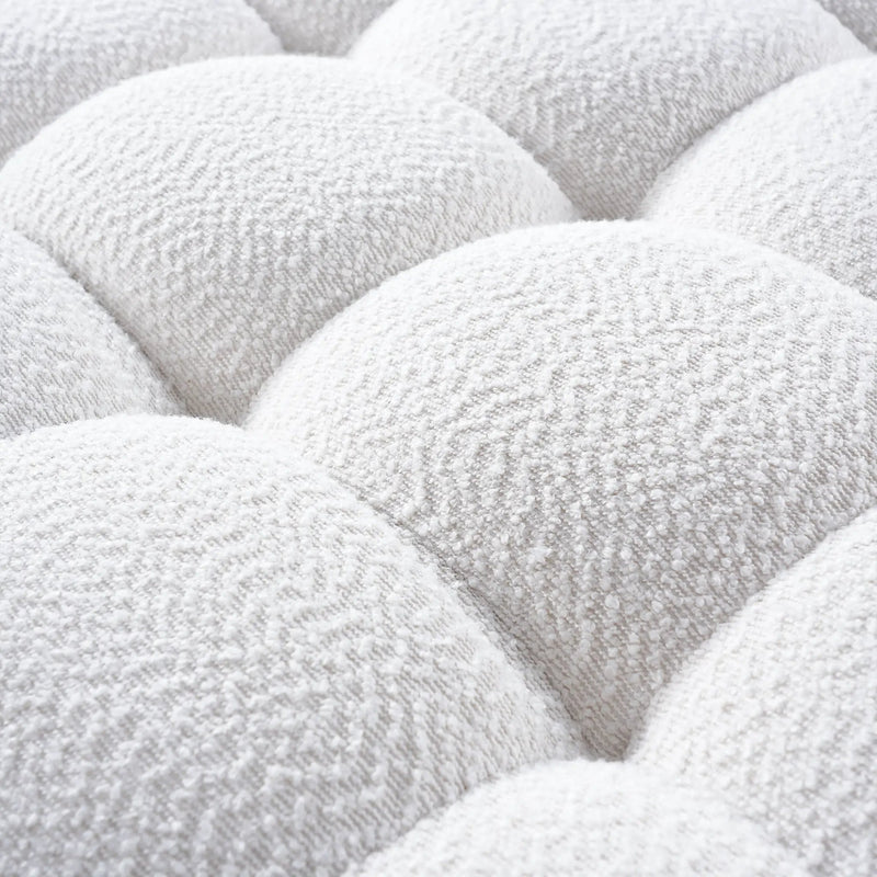 White Boucle Multipurpose Ottoman by HouseOfZazla