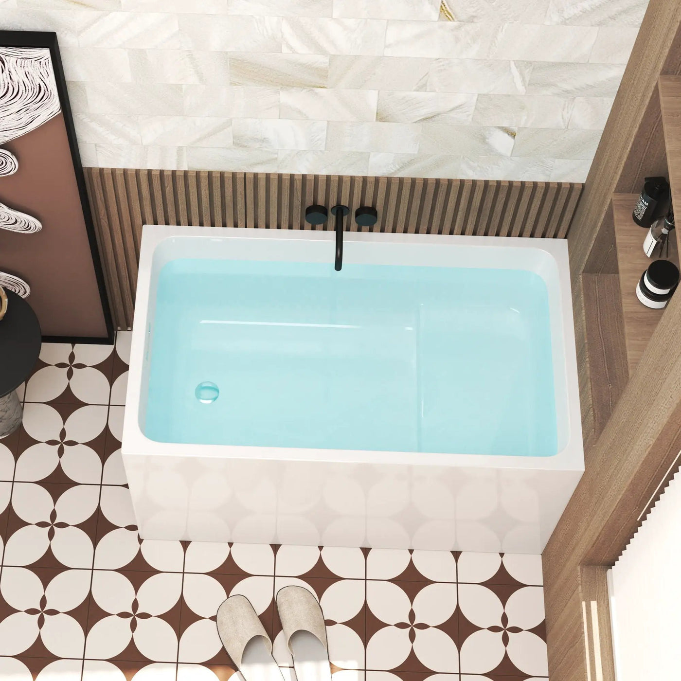 Gloss Freestanding Bathtub With Built In Seat by HouseOfZazla