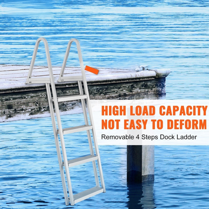 Dock Ladder, Removable 4 Steps, 350 lbs Load Capacity by HouseOfZazla