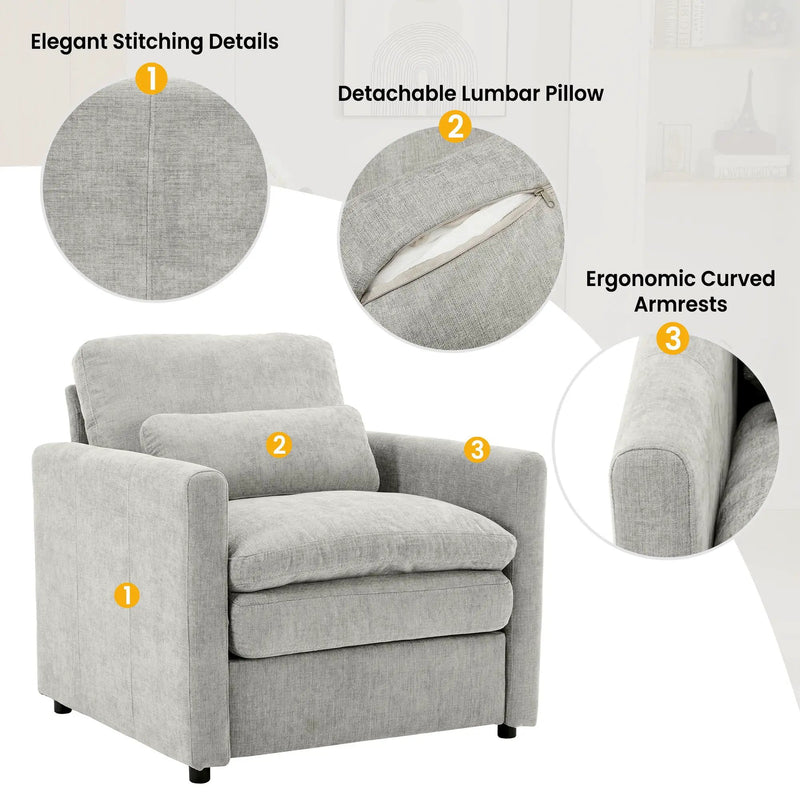 Cozy Upholstered Cushion Armchair For Living Room by Unique Piece Furniture