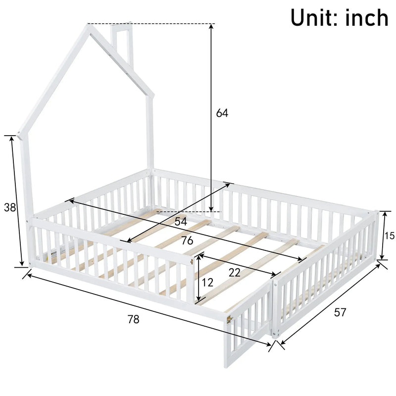 House Platform Bed With Guardrail by Unique Piece Furniture