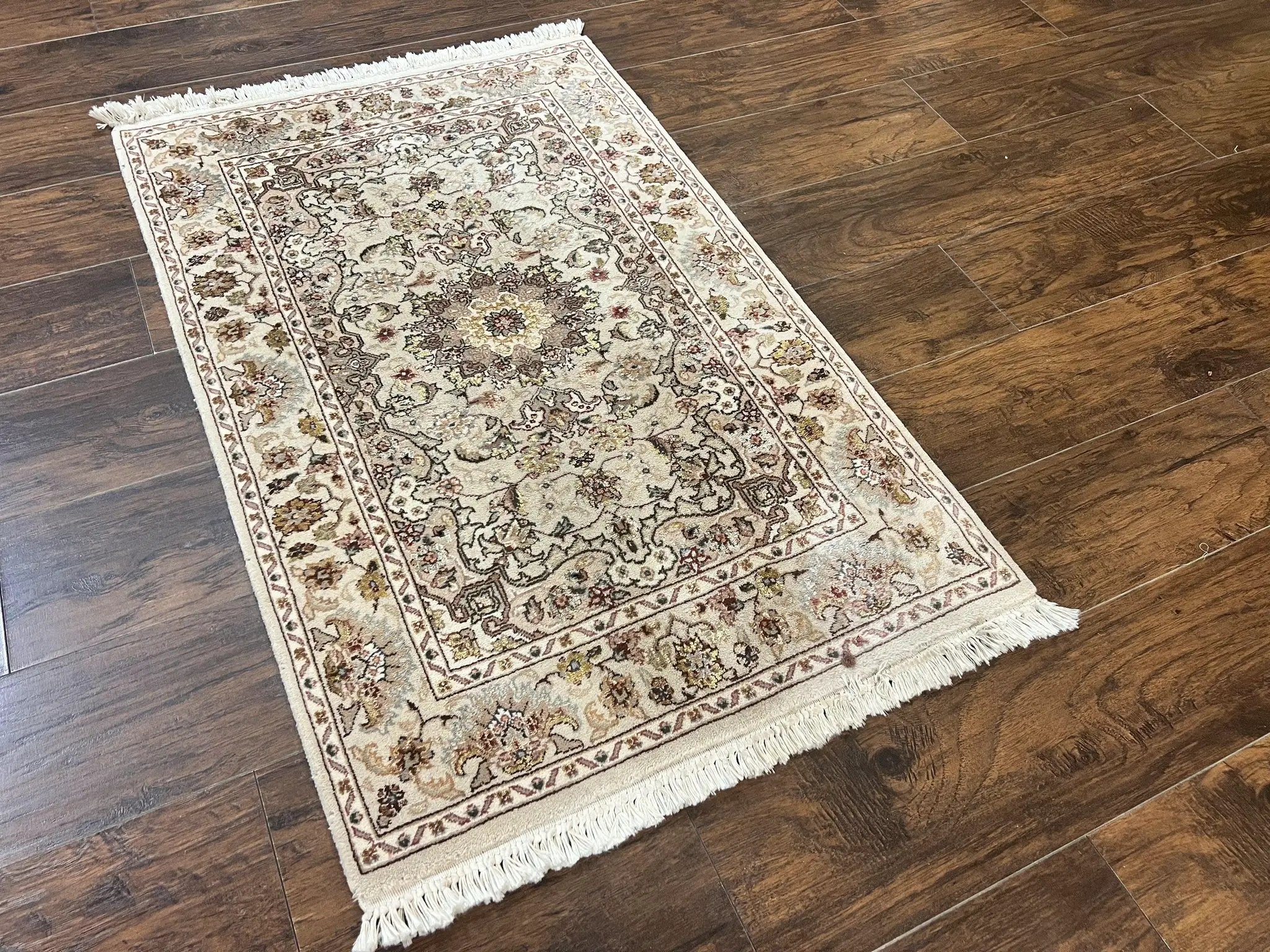 Sino Persian Rug 2.5 x 4, Hand Knotted Oriental Carpet, Small Persian Rug, Floral Medallion, Wool, Vintage by Jewel Rugs