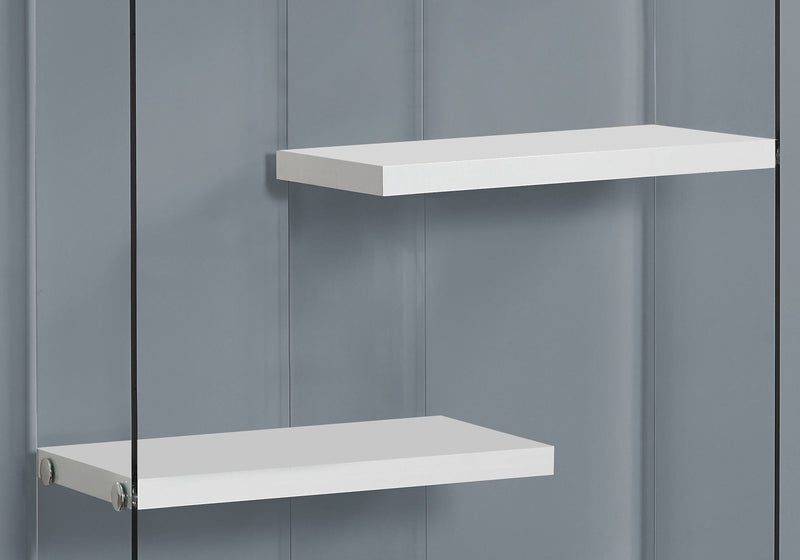 Glossy White 5-Tier Bookshelf with Glass Sides - White, photo 4 of 4