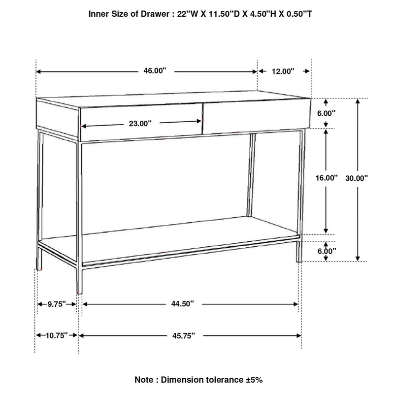 Terrace - 2 Drawer Entryway Console Table - White Washed by HouseOfZazla