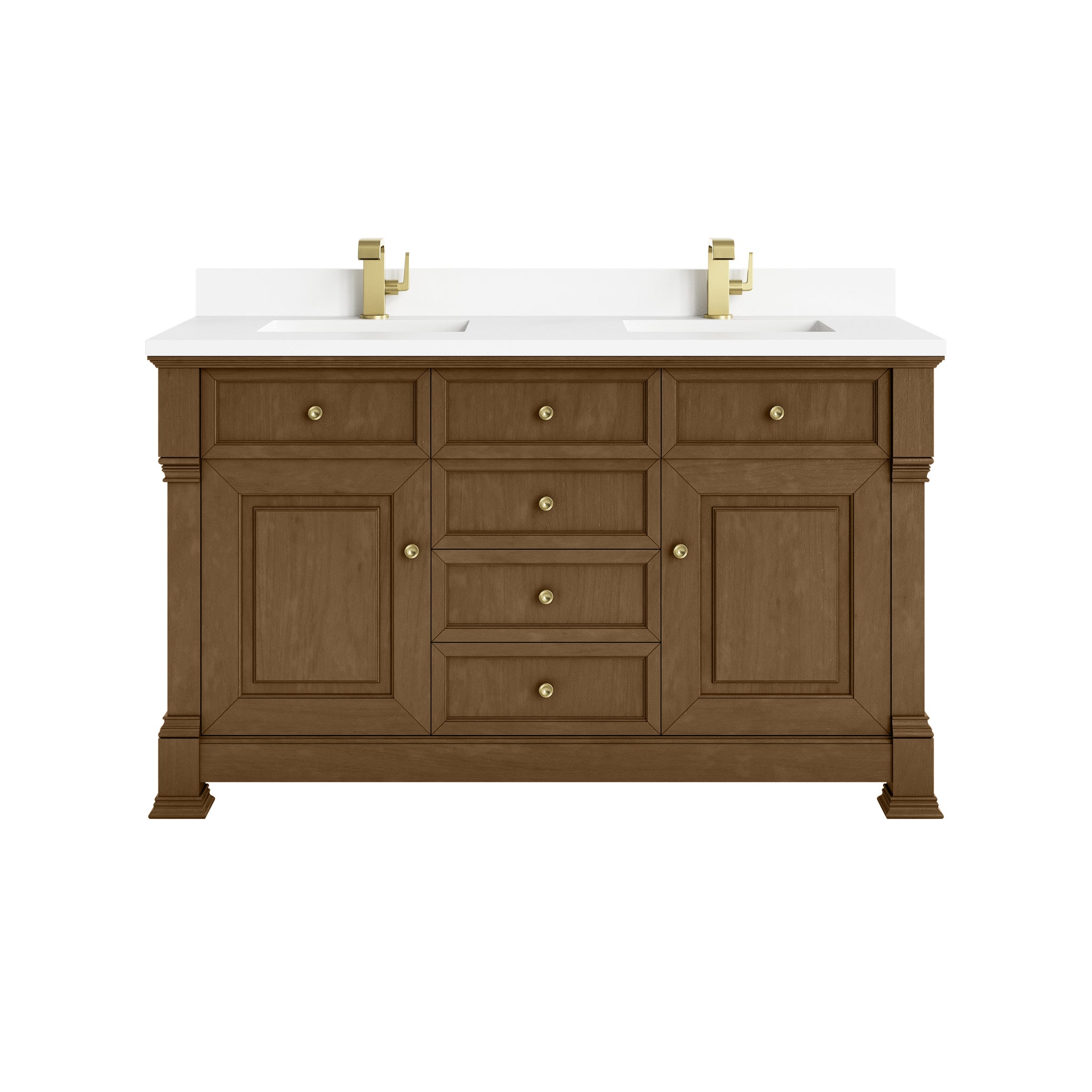 James Martin Brookfield 60" Double Bathroom Vanity, Honey Oak by James Martin