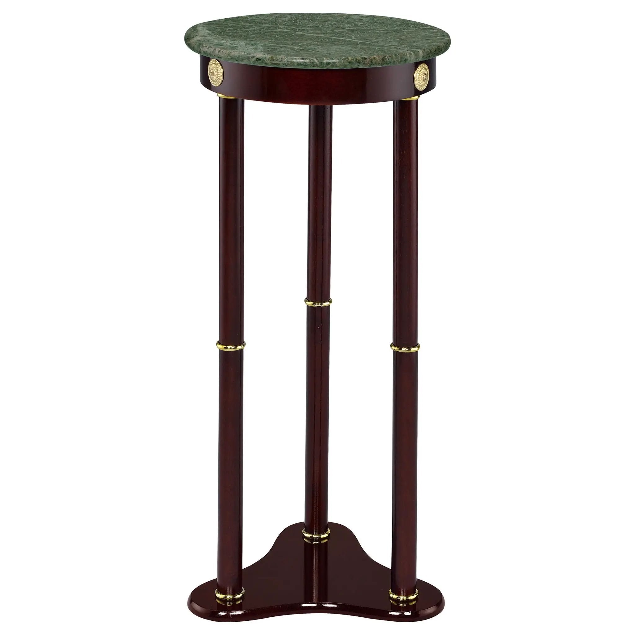 Edie Round Marble Top Plant Stand Merlot by Unique Piece Furniture