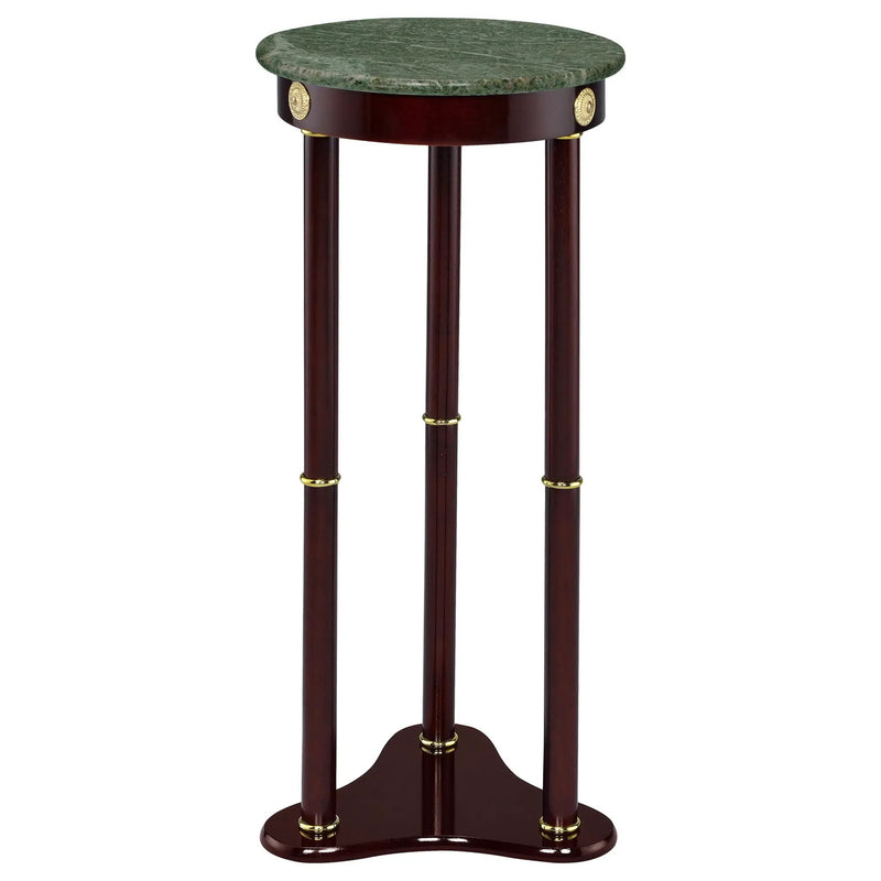 Edie Round Marble Top Plant Stand Merlot by Unique Piece Furniture