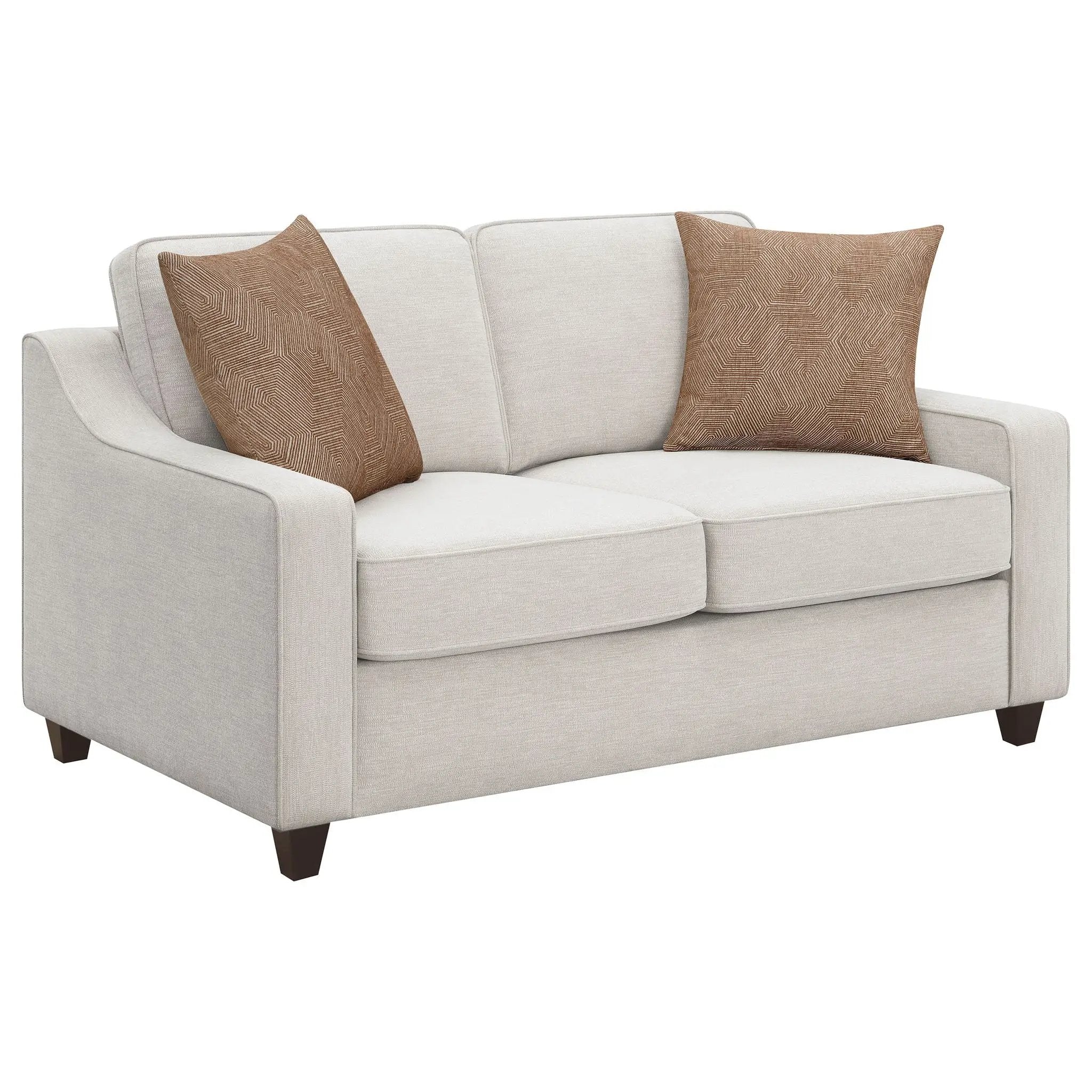 Christine 3-piece Upholstered Sloped Arm Sofa Set Beige by Unique Piece Furniture