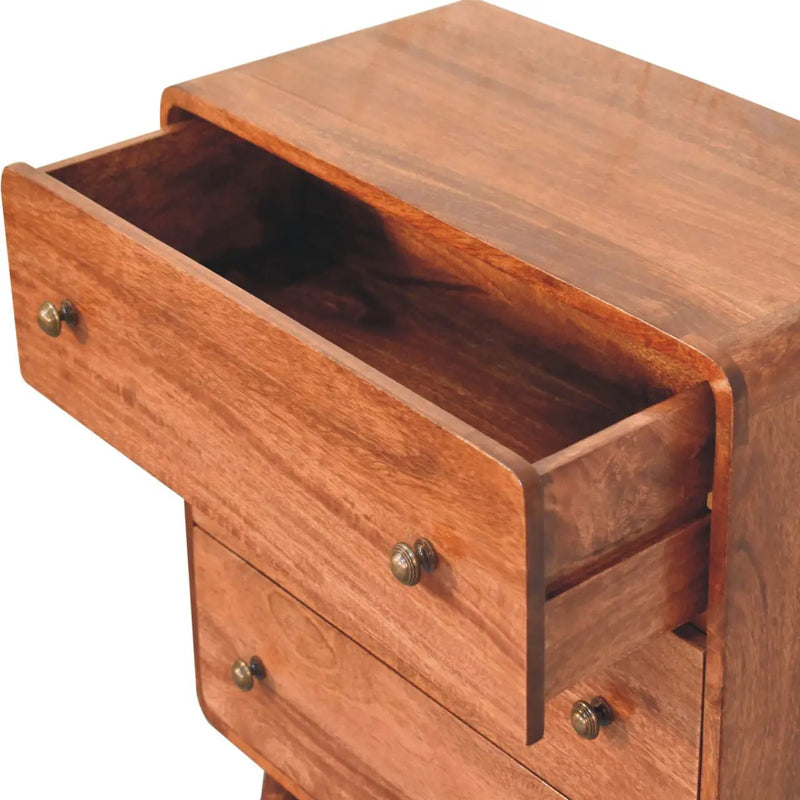 Solid Wood Curved Honey Dresser by HouseOfZazla