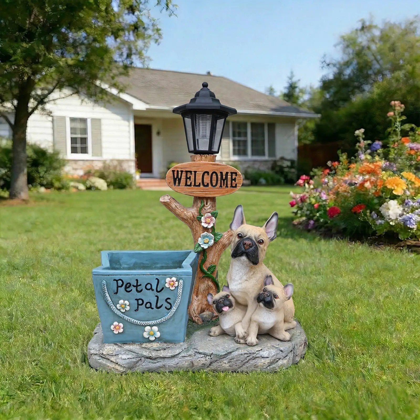 French Bulldog Family Planter Statue by HouseOfZazla