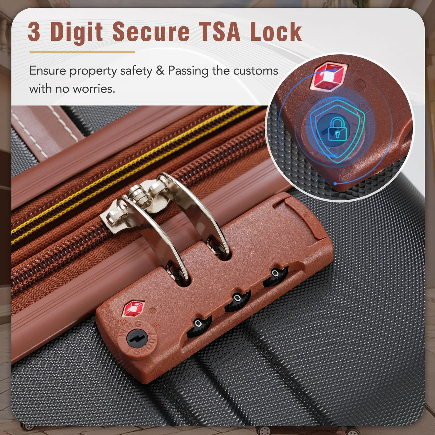 Hardshell Luggage Sets 3 Pieces 20" / 24" Luggages And Cosmetic Case Spinner Suitcase With Tsa Lock Lightweight by HouseOfZazla