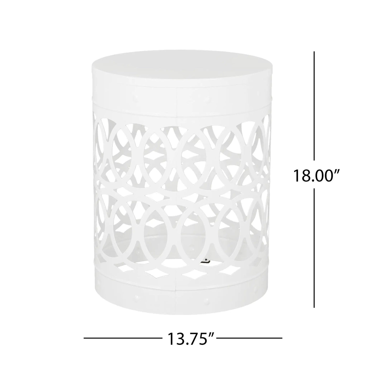 Outdoor Metal Large End Table, Modern Design