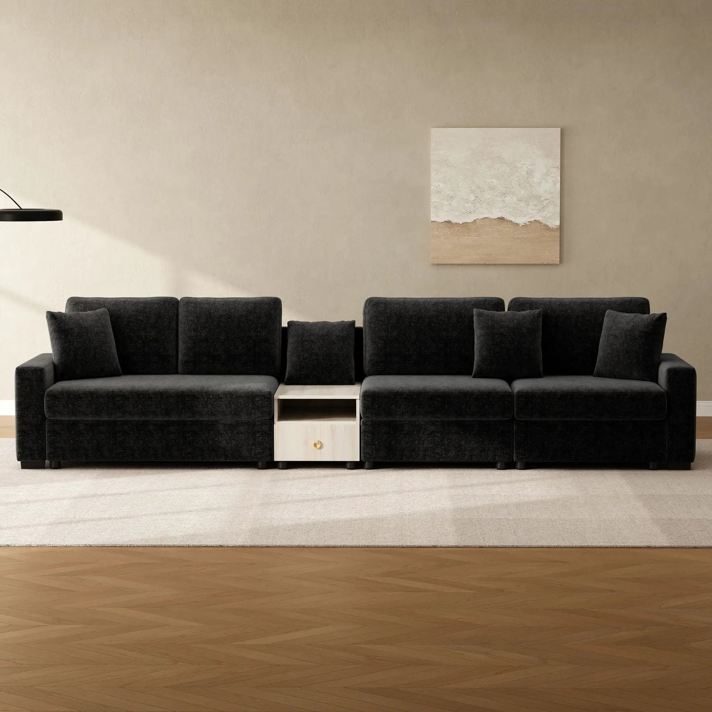 Modular Sofa Couch With Storage Armrest And Center Console by HouseOfZazla