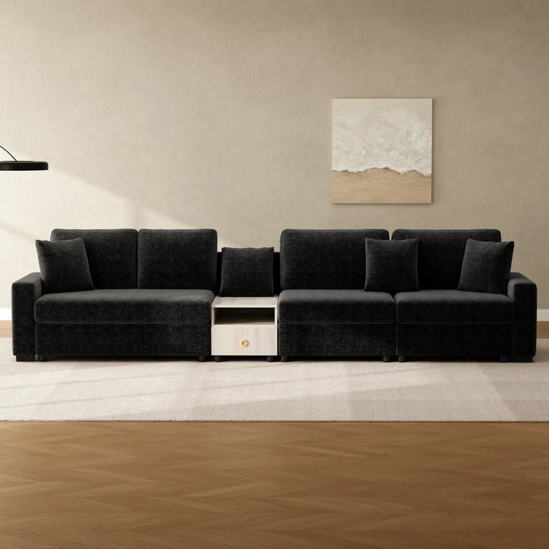 Modular Sofa Couch With Storage Armrest And Center Console by HouseOfZazla
