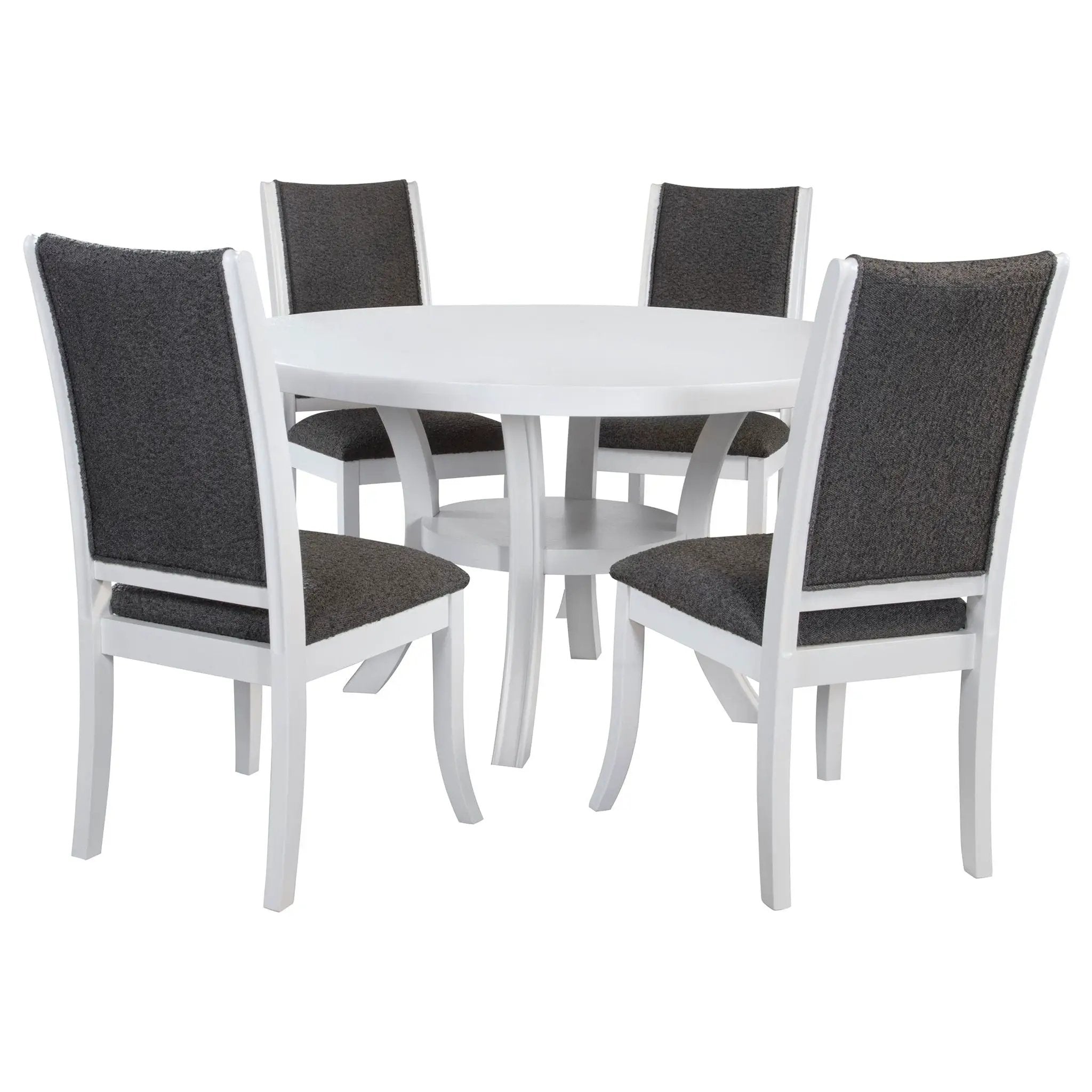 Judd 5-piece 54-inch Round Wood Dining Table Set Pearl White by Unique Piece Furniture