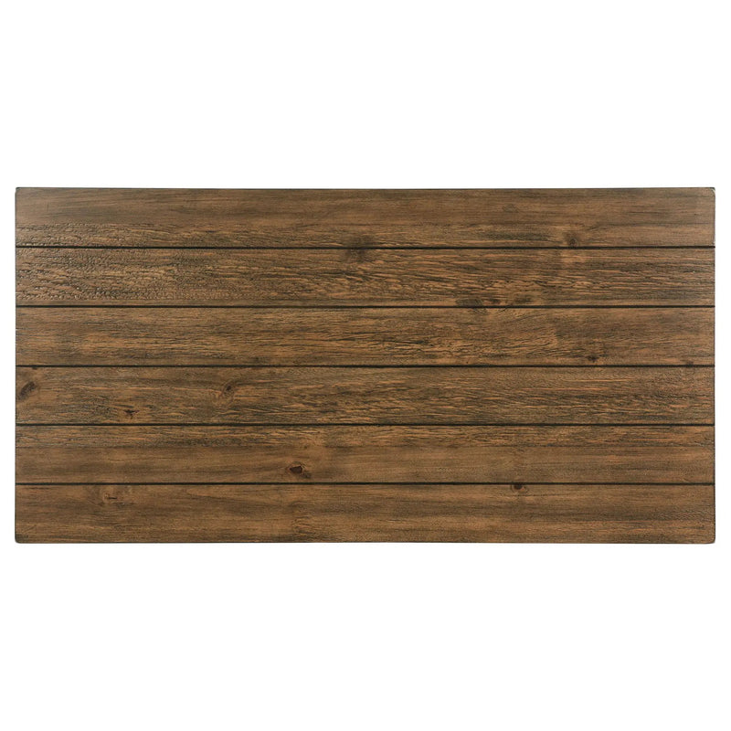 Payne Wood Coffee Table with Shelf Distressed Brown by Unique Piece Furniture