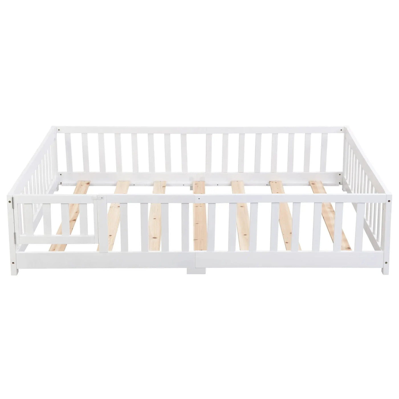 Solid Wood Floor Bed With Door And Fence For Children by HouseOfZazla