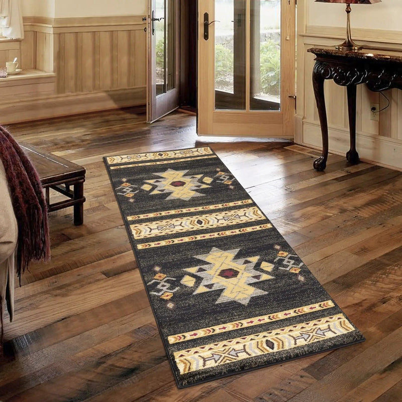 Tribes - 5'3" X 7'3" Southwest Area Rug - Black by HouseOfZazla