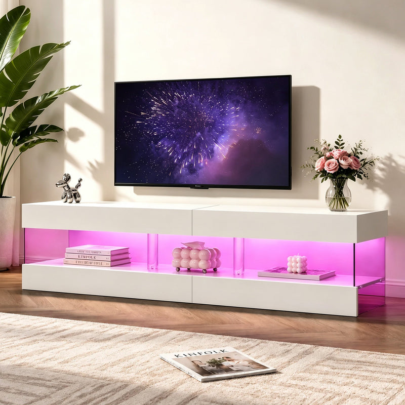 Modern TV Stand for 70 Inch TV with Ample Storage - Particle Board, photo 5 of 7