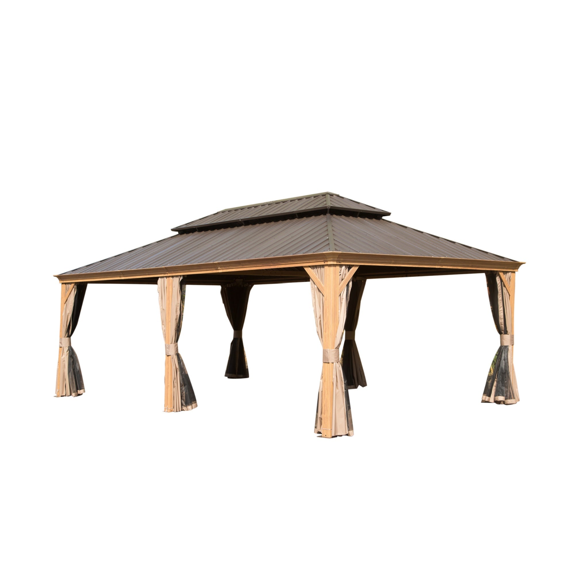 14x22FT Hardtop Gazebo with Galvanized Steel Double Roof by HouseOfZazla