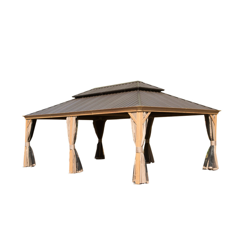 14x22FT Hardtop Gazebo with Galvanized Steel Double Roof by HouseOfZazla
