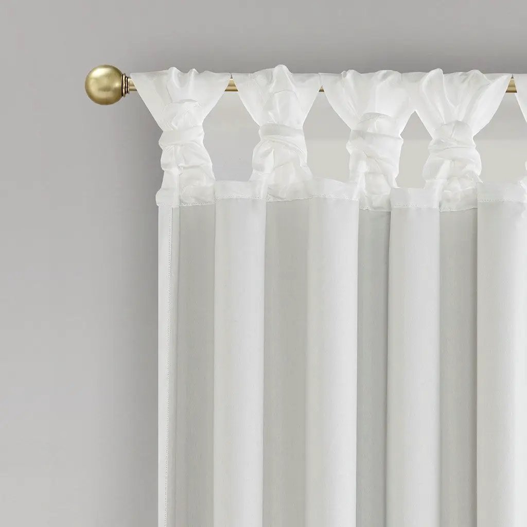 Twist Tab Total Blackout Window Curtain Panel White 50x95 by HouseOfZazla
