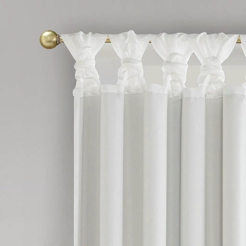Twist Tab Total Blackout Window Curtain Panel White 50x95 by HouseOfZazla