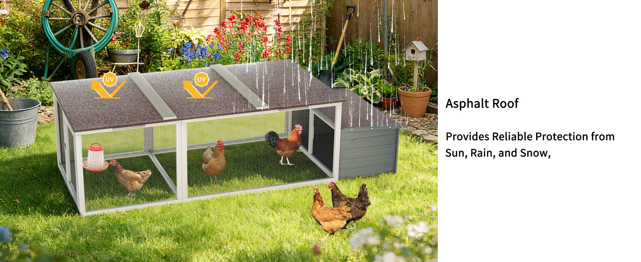 Large Chicken Coop with 20.93 Sq Ft Run by HouseOfZazla