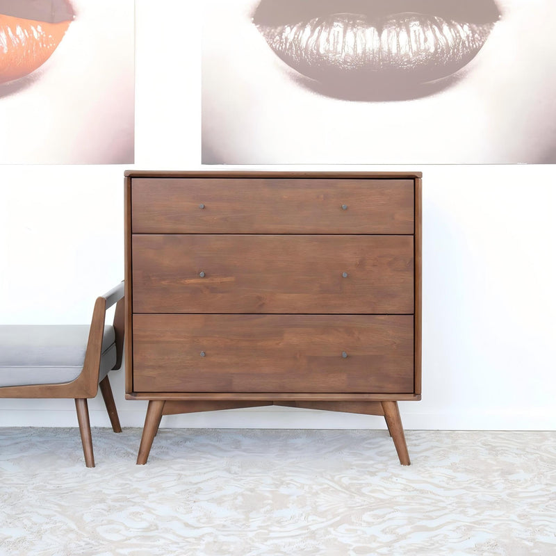 Solid Wood 3 Drawer Dresser with Spacious Storage - Brown, photo 6 of 9