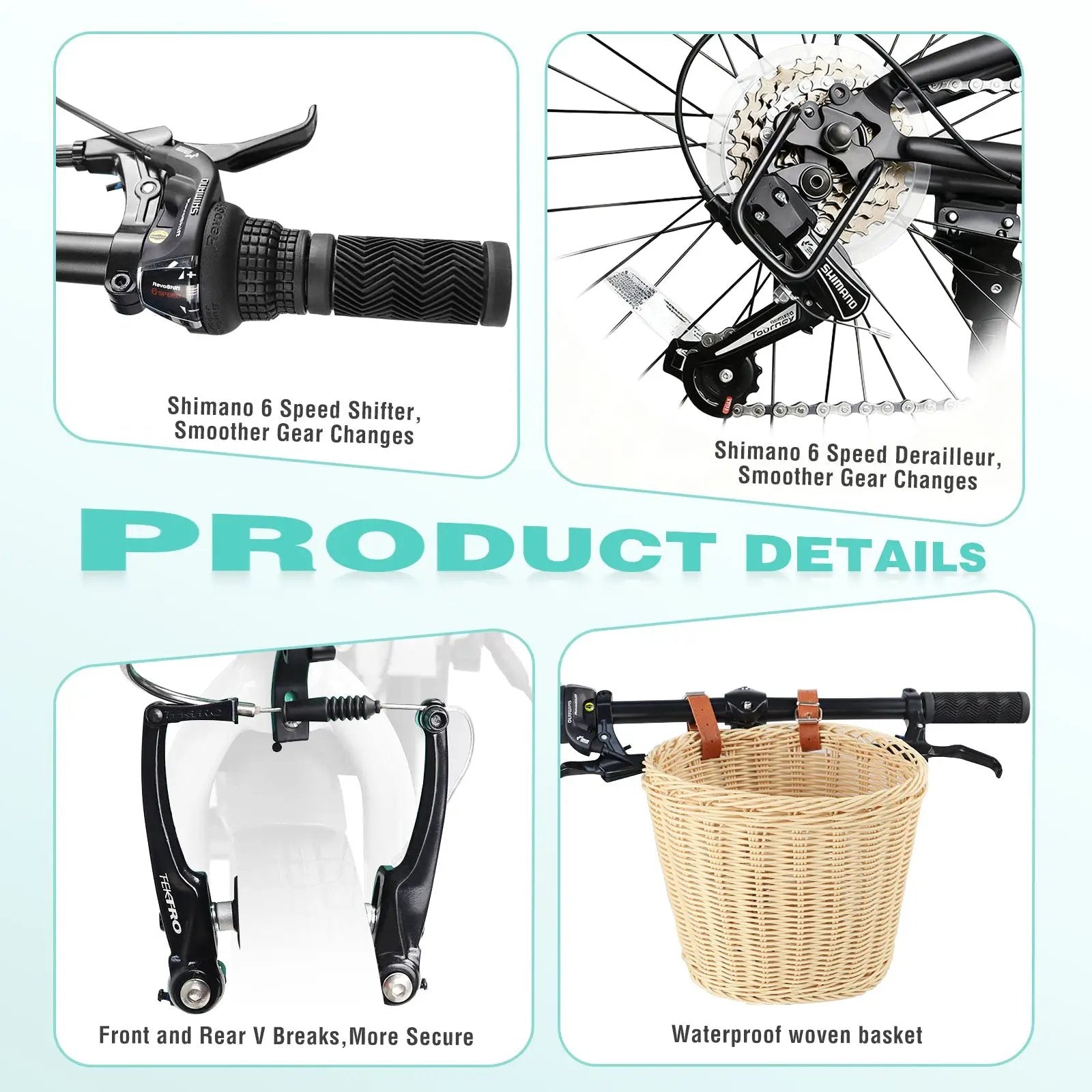 20 Inch Folding Bike for Adults with Basket and Phone Holder by HouseOfZazla
