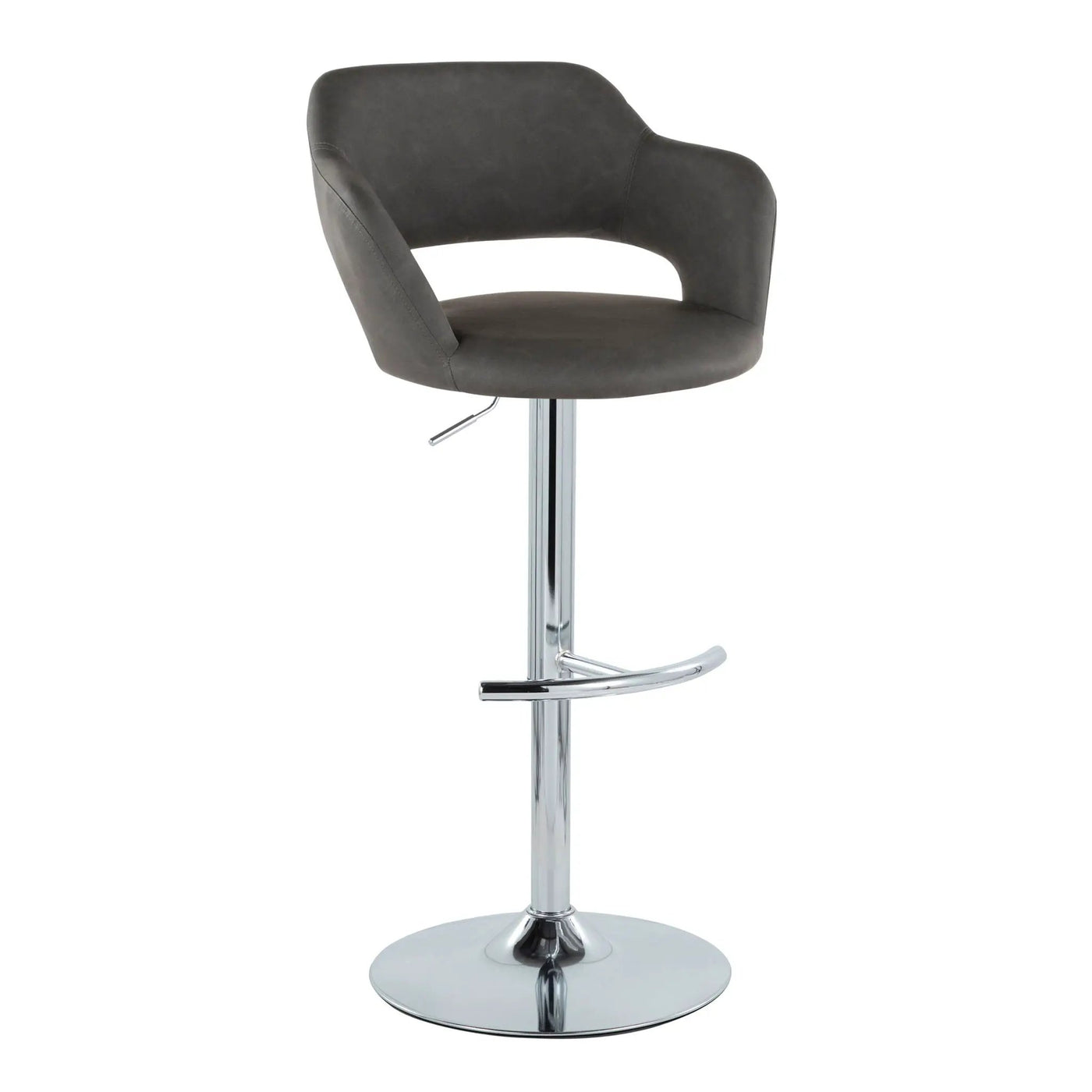 Margarite - Contemporary Ajustable Barstool With Swivel With Rounded T Footrest (Set of 2) by HouseOfZazla