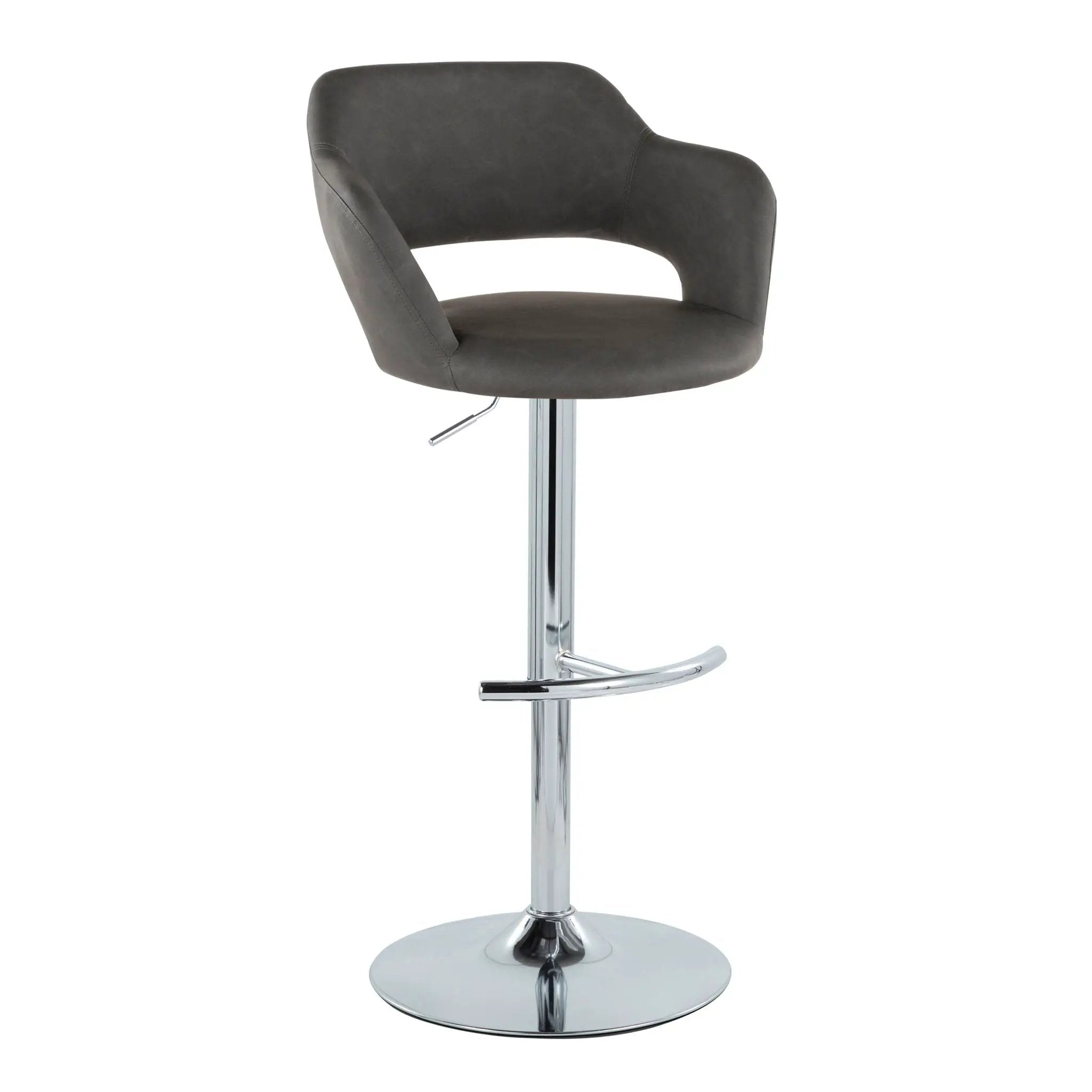 Margarite - Contemporary Ajustable Barstool With Swivel With Rounded T Footrest (Set of 2) by Unique Piece Furniture