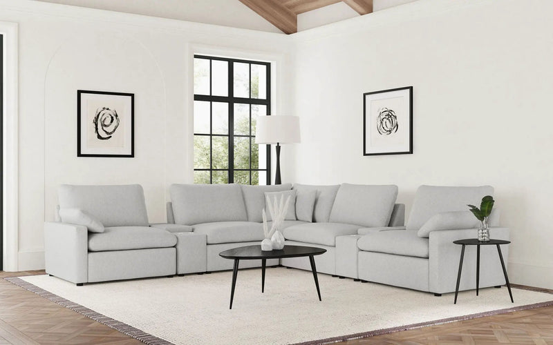 Collins 7-piece Modular Power Reclining Sectional Grey by Unique Piece Furniture