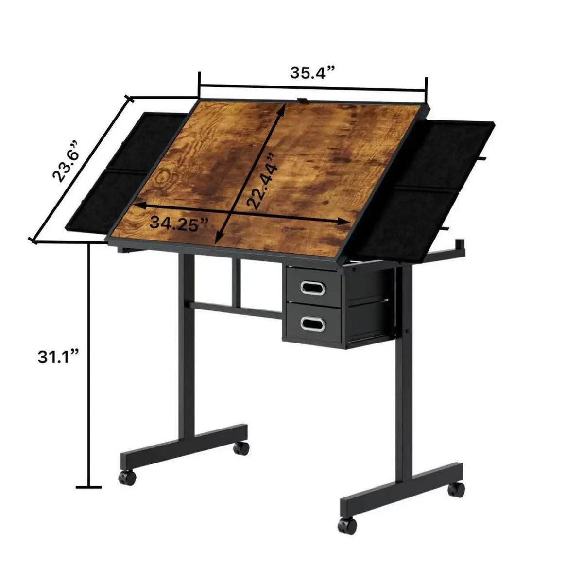 1000 Pieces Jigsaw Puzzle Metal Table with 4 Trays and 2 Drawers by HouseOfZazla