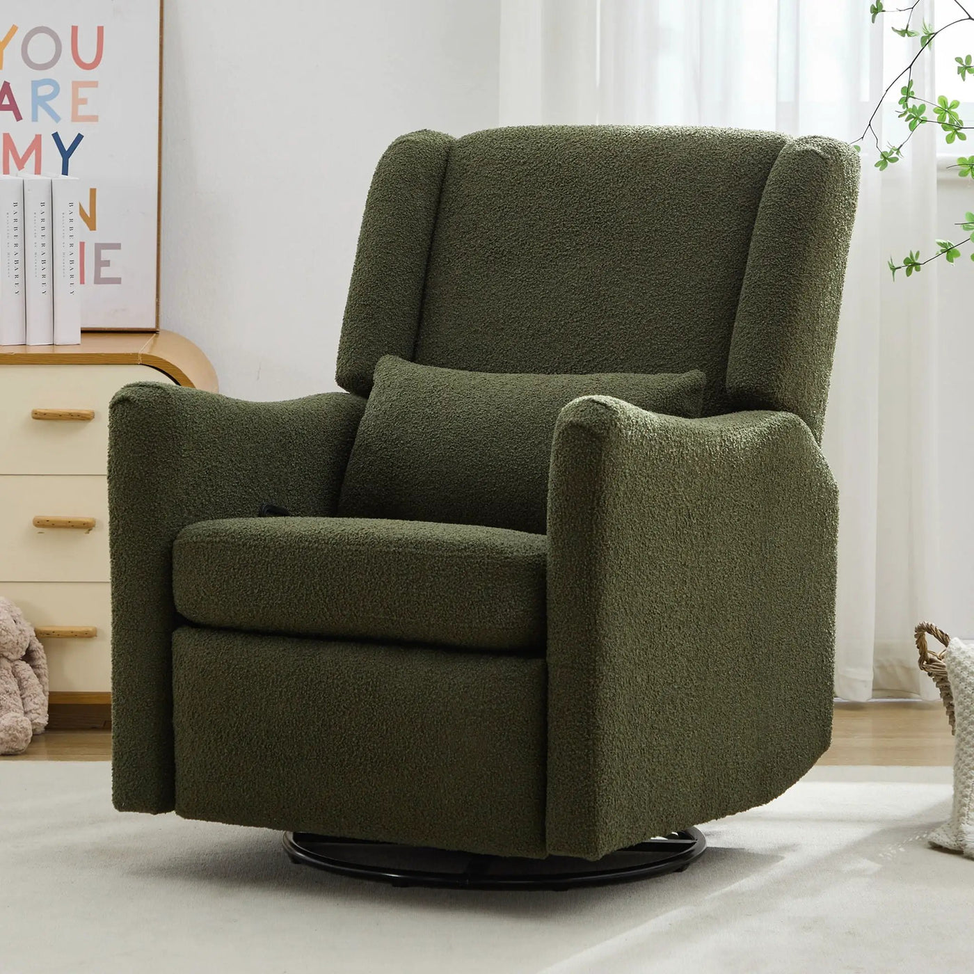 Wide Wingback Swivel Glider Rocker Recliner Chair by HouseOfZazla