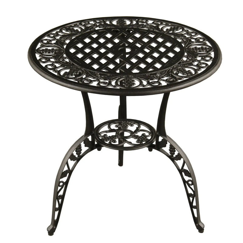 Black Grape Vineyard Outdoor Patio Garden Aluminum 3 Piece Bistro Set by Sharicks