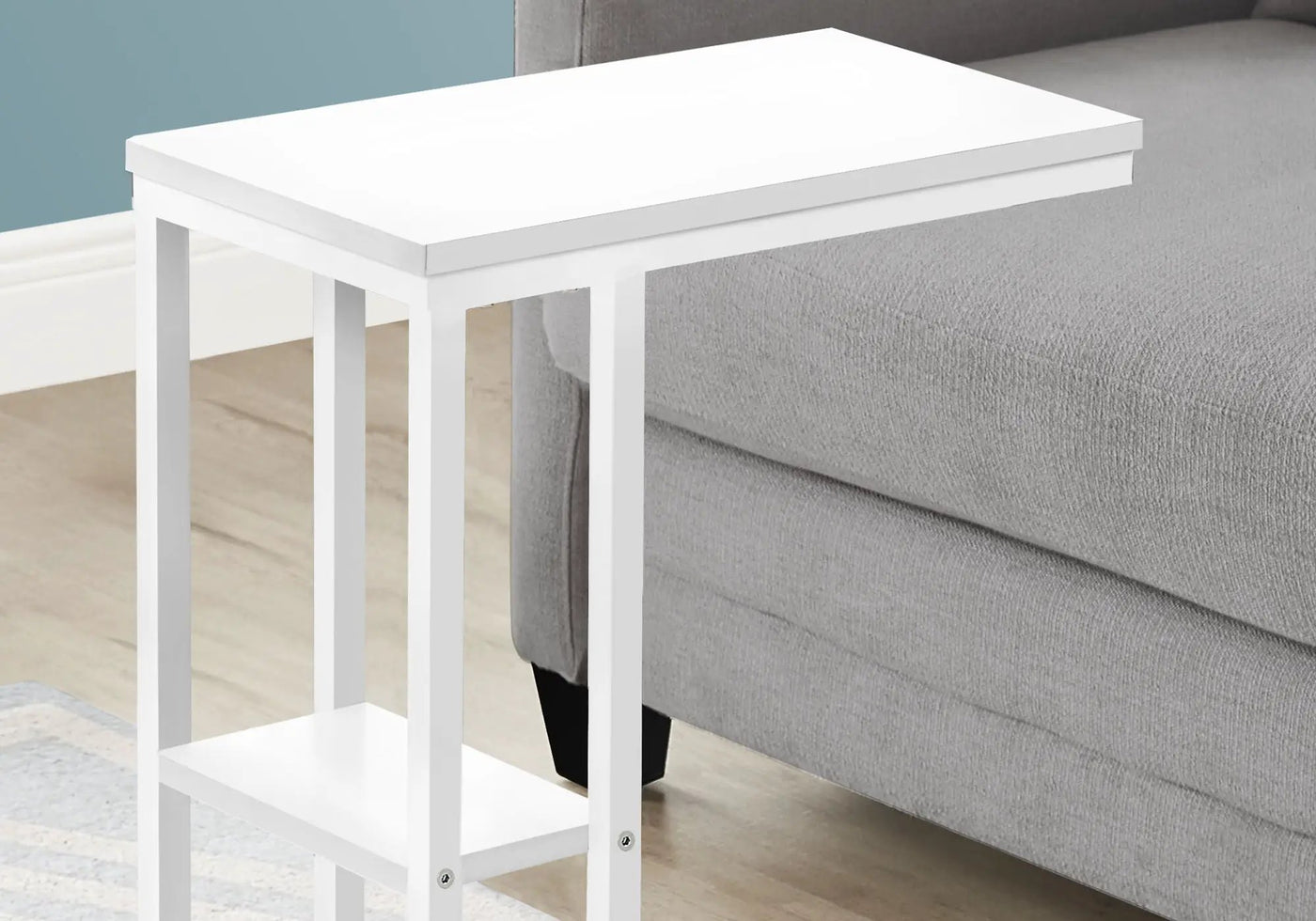Accent Table, C-Shaped, Marble Look Contemporary & Modern Convenient Design by HouseOfZazla