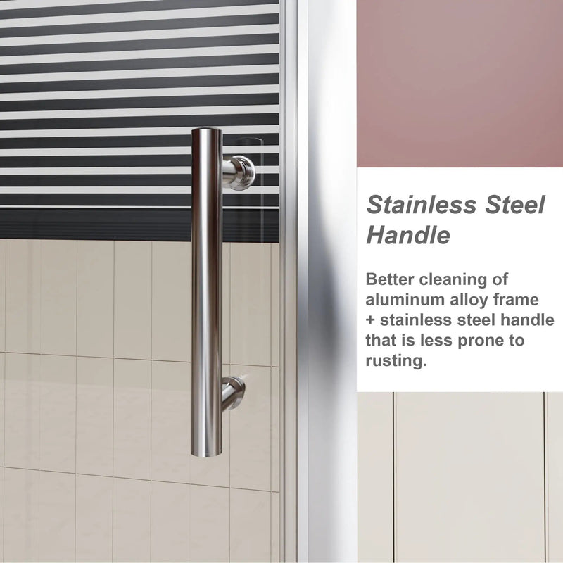 Sliding Shower Door With And Handle - Chrome by HouseOfZazla