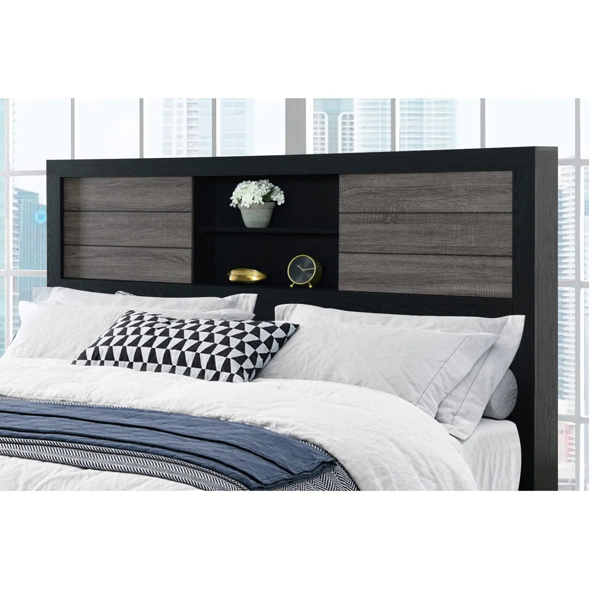 Soluto - Bed With Bookcase Headboard by Unique Piece Furniture