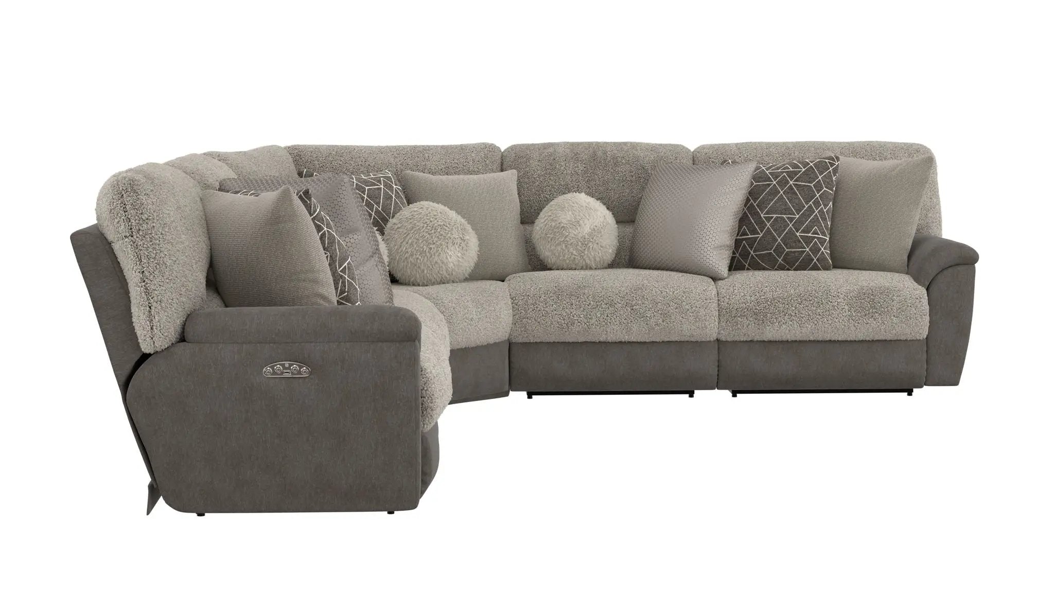 Rendezvous - 5 Piece Modular Sectional With 3 Reclining Seats - Umber by Unique Piece Furniture