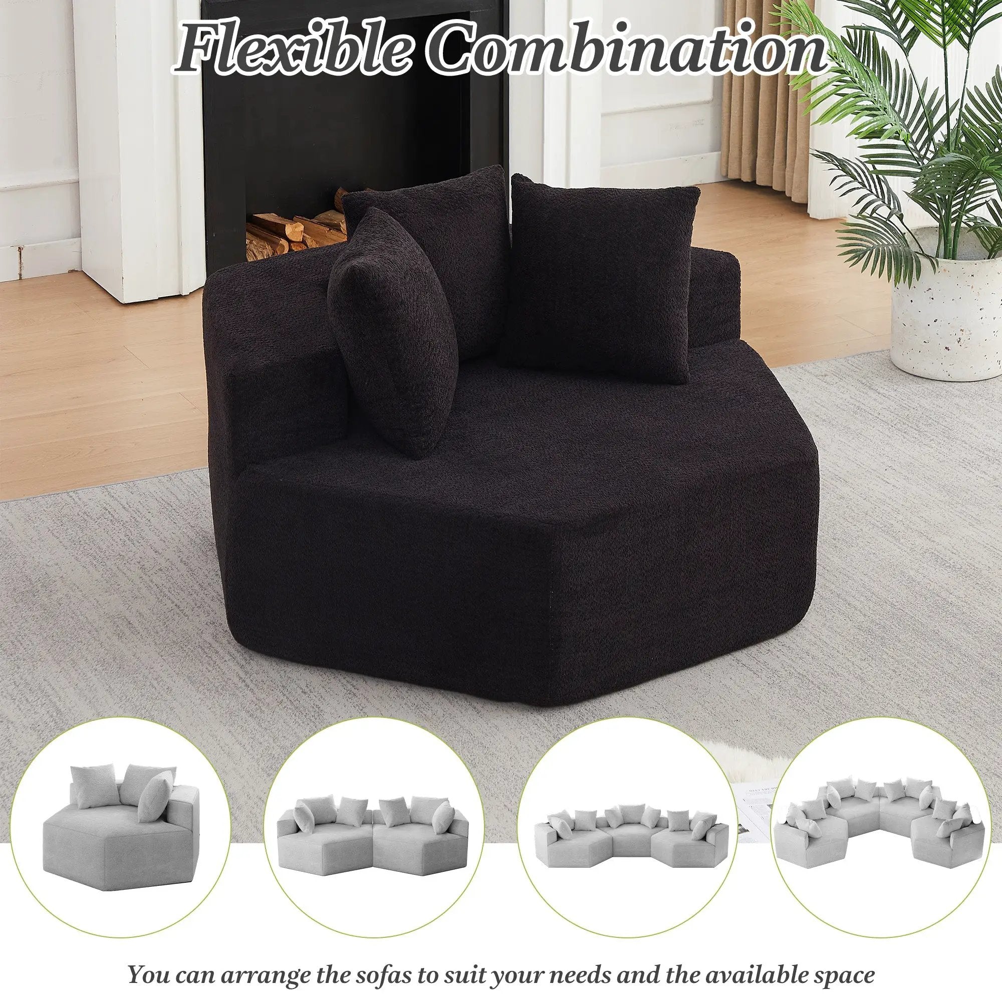 54-inch Modern-style Hexagonal Single Lounge Chair by HouseOfZazla