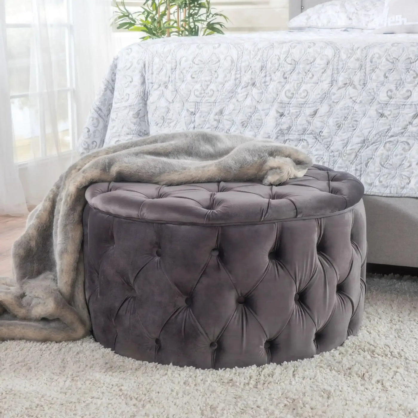 Modern Glam Ottoman Velvet by HouseOfZazla