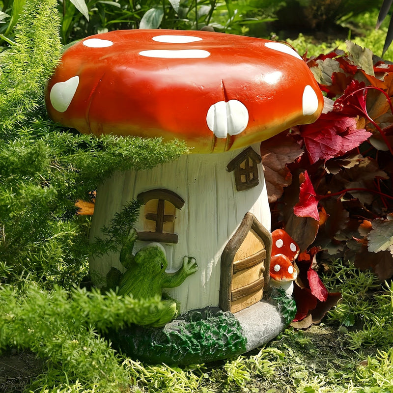 13.4" Mushroom House Garden Stool by HouseOfZazla