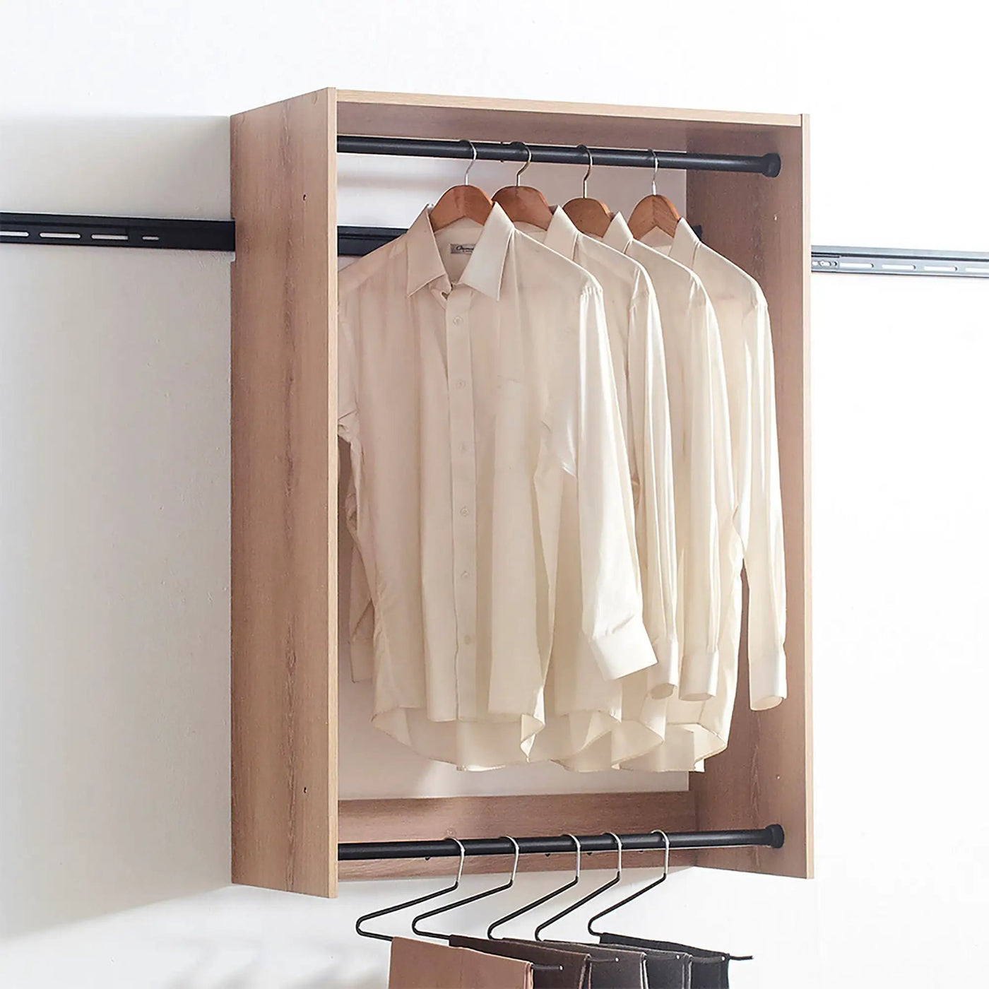Devi - Wall Mounted Wood Closet System, Modular Units by HouseOfZazla