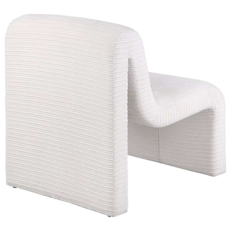 Drayton Upholstered Curved Armless Accent Chair Ivory by Unique Piece Furniture