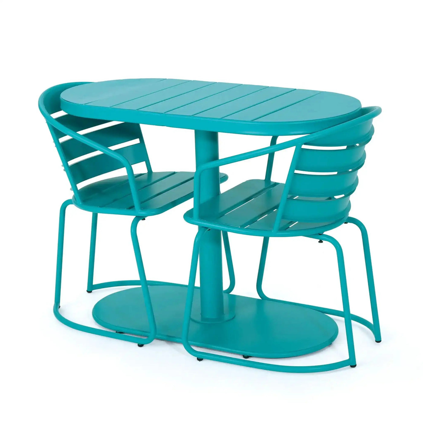 3 Piece Elegant Outdoor Bistro Set With 2 Chairs And Oval Table by HouseOfZazla
