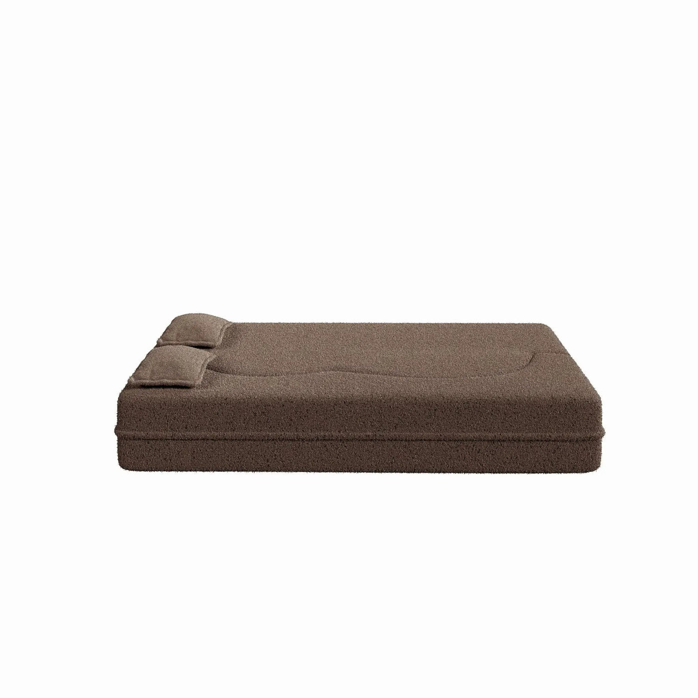 Modern Floor Sofa With Two Pillows Convertible Teddy Fabric Foam Filled Bed by HouseOfZazla