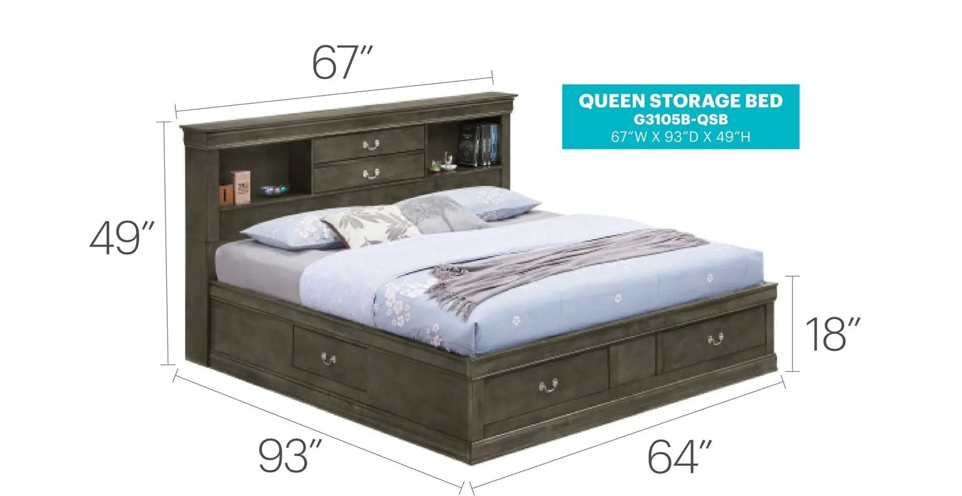 Traditional Style Bookcase Storage Bed by HouseOfZazla